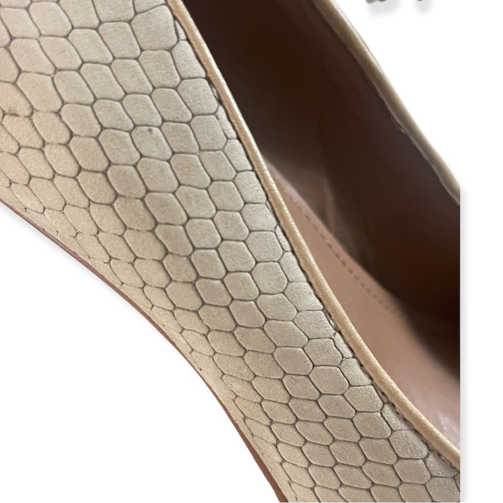 Vince Camuto Nude Soft Suede Snake Skin look heels - Picture 8 of 8